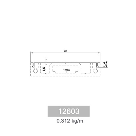 0.312 kg/m Moduler Railing Systems Profile