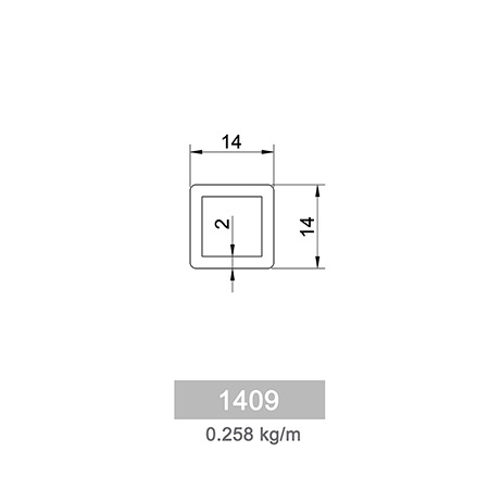 0.258 kg/m Q 40 Kare ve Dikdrtgen Kpete Profili