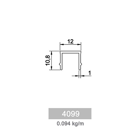 0.094 kg/m Square and Rectangle Railing Profile