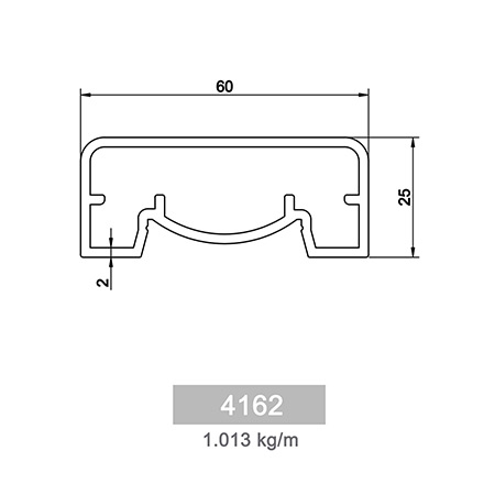 1.013 kg/m Square and Rectangle Railing Profile